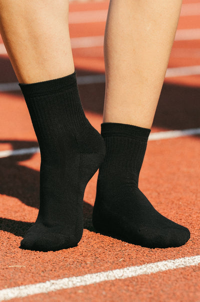 Pétrone chaussettes de tennis coton bio ecocell noir homme