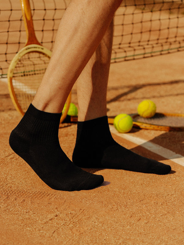 Pétrone chaussettes de tennis coton bio ecocell noir homme