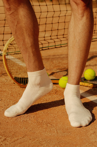 Pétrone chaussettes de tennis coton bio ecocell écru homme