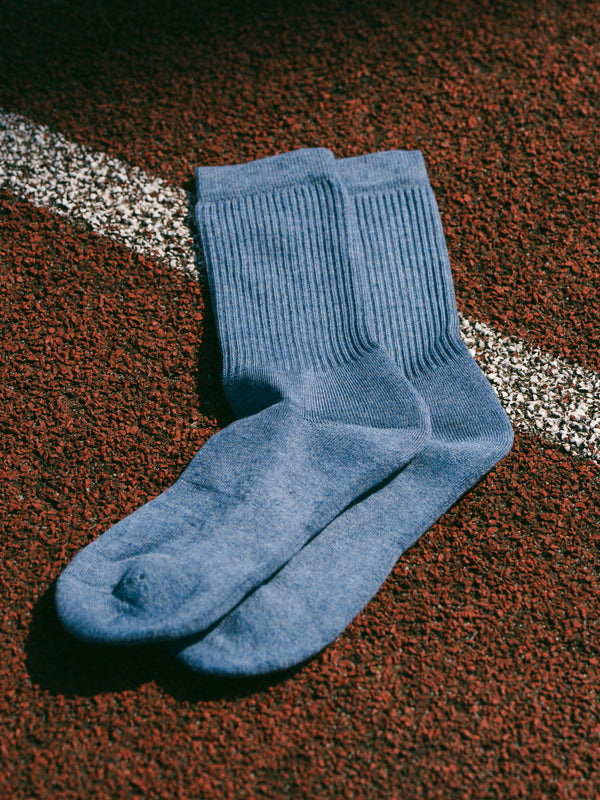 Pétrone chaussettes de tennis coton bio ecocell bleu jean femme