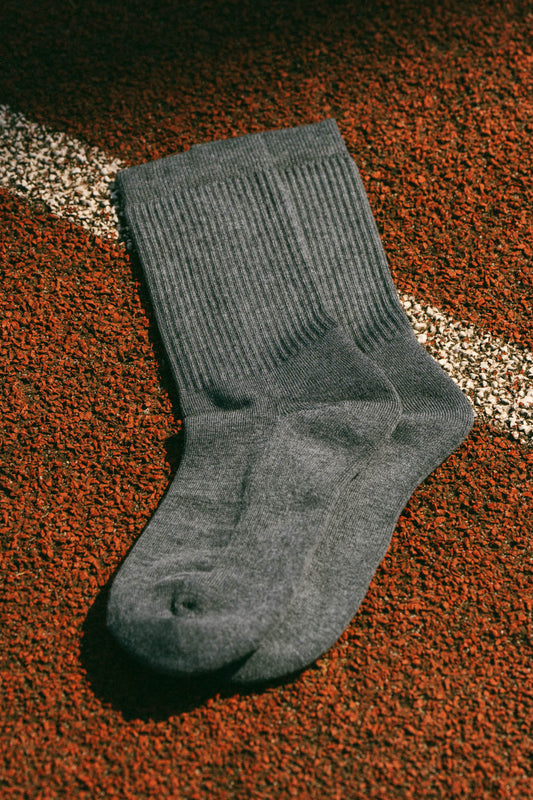 Pétrone chaussettes de tennis coton bio ecocell gris moyen femme