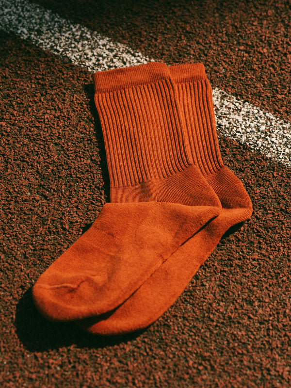 Pétrone chaussettes de tennis coton bio ecocell rouille femme