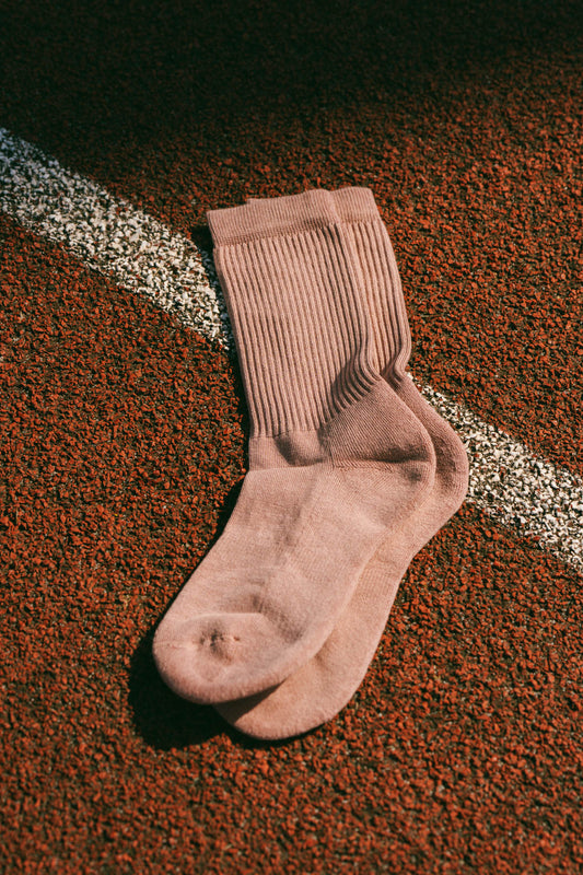 Pétrone chaussettes de tennis coton bio ecocell vieux rose femme