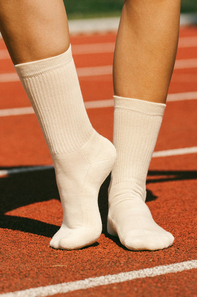 Pétrone chaussettes de tennis coton bio ecocell écru homme