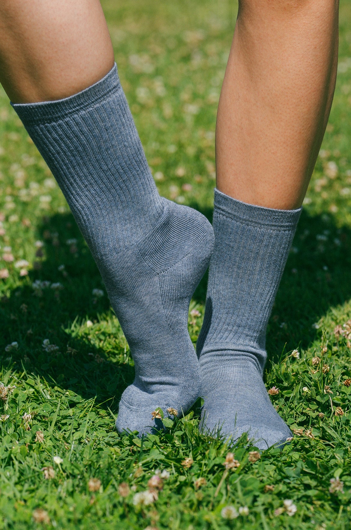 Pétrone chaussettes de tennis coton bio ecocell femme bleu jean