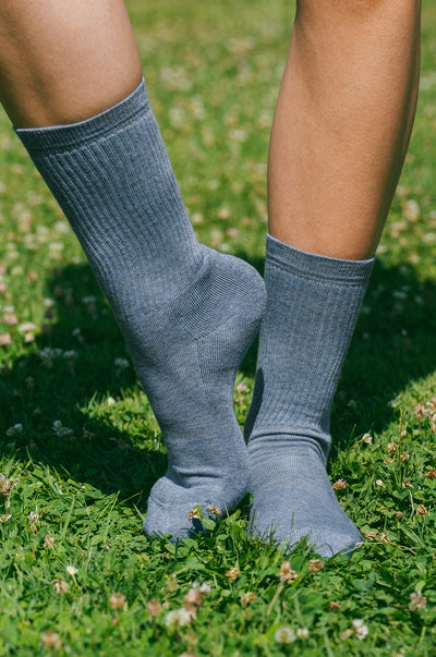 Pétrone chaussettes de tennis coton bio ecocell bleu jean homme