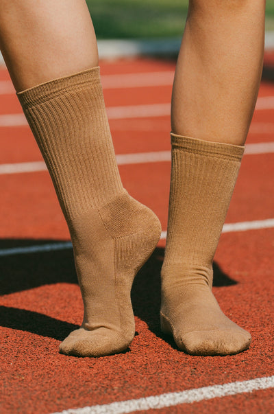 Pétrone chaussettes de tennis coton bio ecocell camel homme