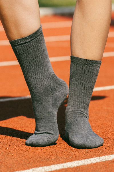 Pétrone chaussettes de tennis coton bio ecocell gris moyen homme