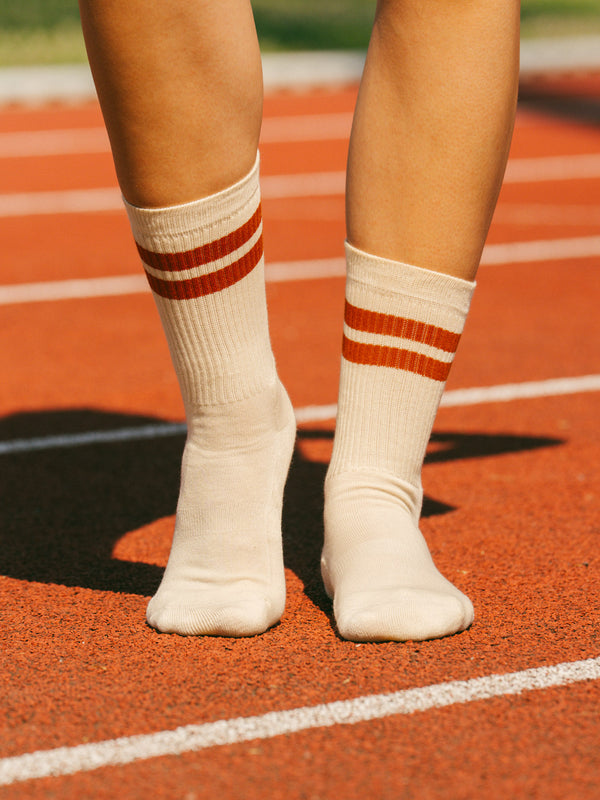 Pétrone chaussettes de tennis coton bio ecocell rouille femme