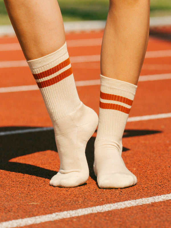 Pétrone chaussettes de tennis coton bio ecocell rouille femme