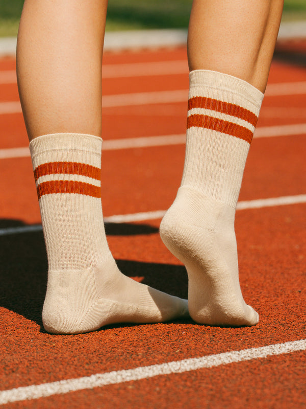 Pétrone chaussettes de tennis coton bio ecocell rouille femme