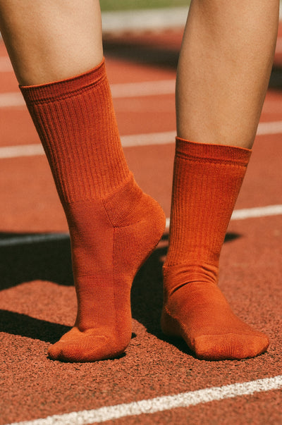 Pétrone chaussettes de tennis coton bio ecocell rouille homme