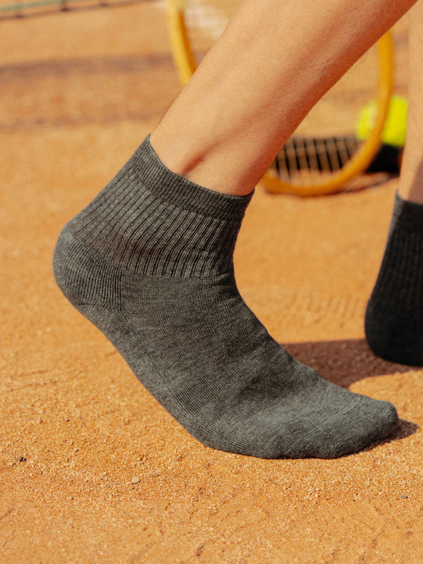 Pétrone chaussettes de tennis coton bio ecocell gris moyen homme