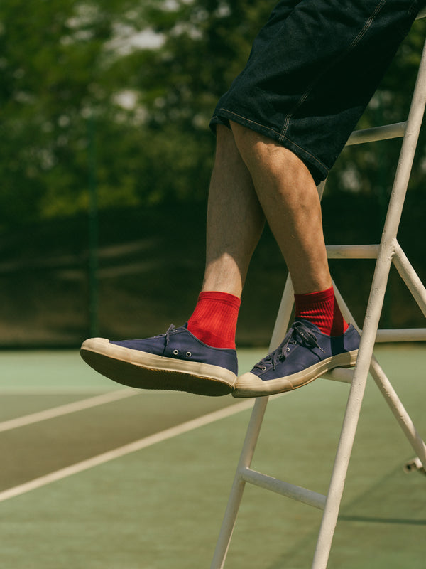 Pétrone chaussettes de tennis coton bio ecocell rouge homme