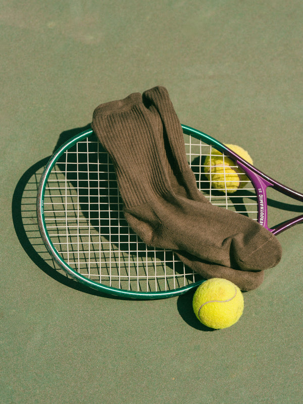 Pétrone chaussettes de tennis coton bio ecocell vert kaki homme