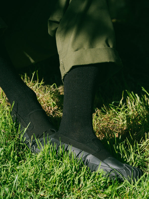 Pétrone chaussettes lin coton noir homme