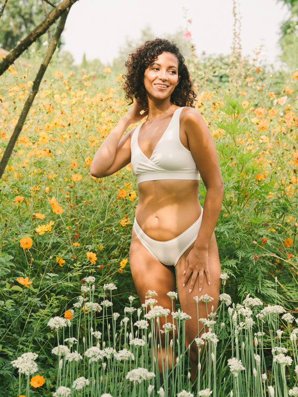 Pétrone culotte échancrée blanc crème femme