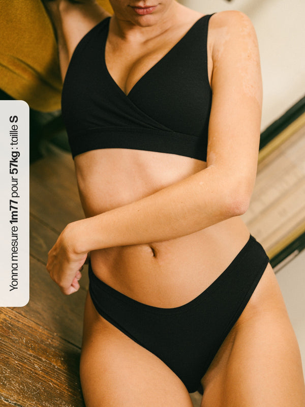 Pétrone culotte échancrée noir femme