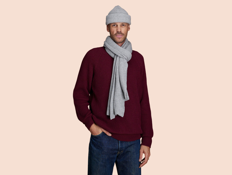 Pétrone écharpe homme gris clair chiné