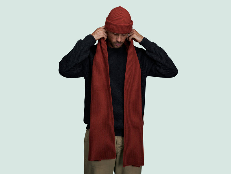 Pétrone écharpe homme zoom rouille