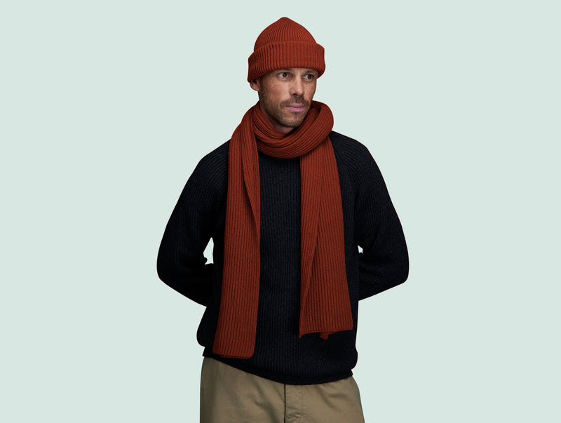 Pétrone écharpe homme zoom rouille