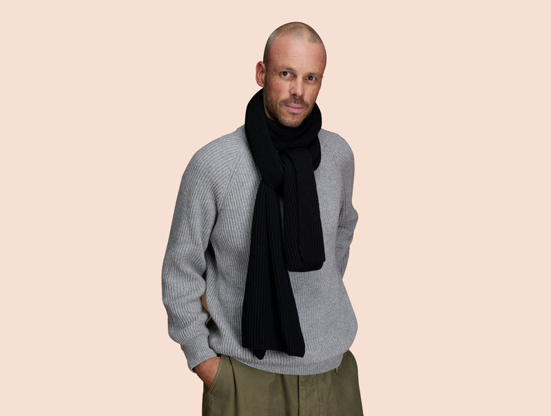 Pétrone écharpe homme zoom noir