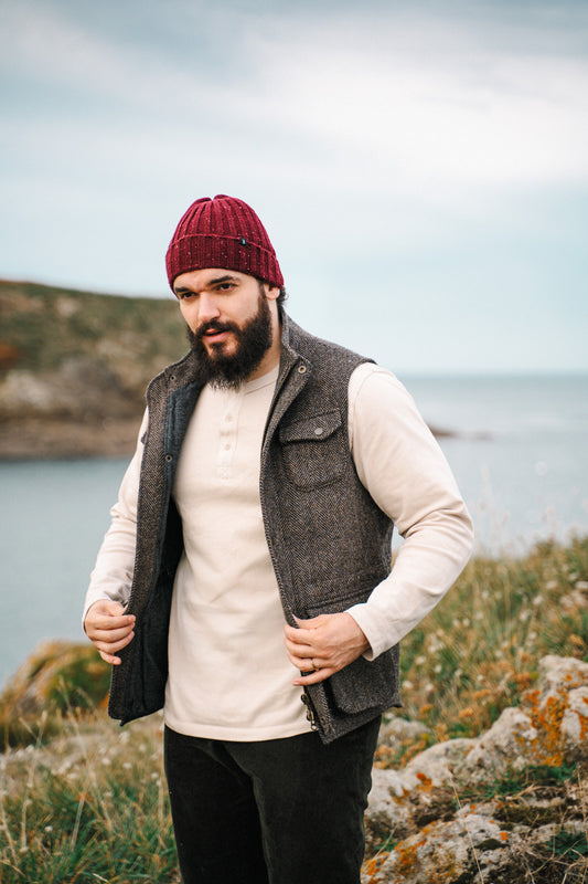 Pétrone Henley cormac manches longues coton bio beige homme