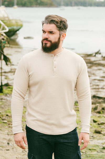 Pétrone Henley cormac coton bio tencel lyocell beige