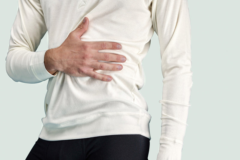 Pétrone Henley manches longues laine mérinos Tencel blanc crème homme