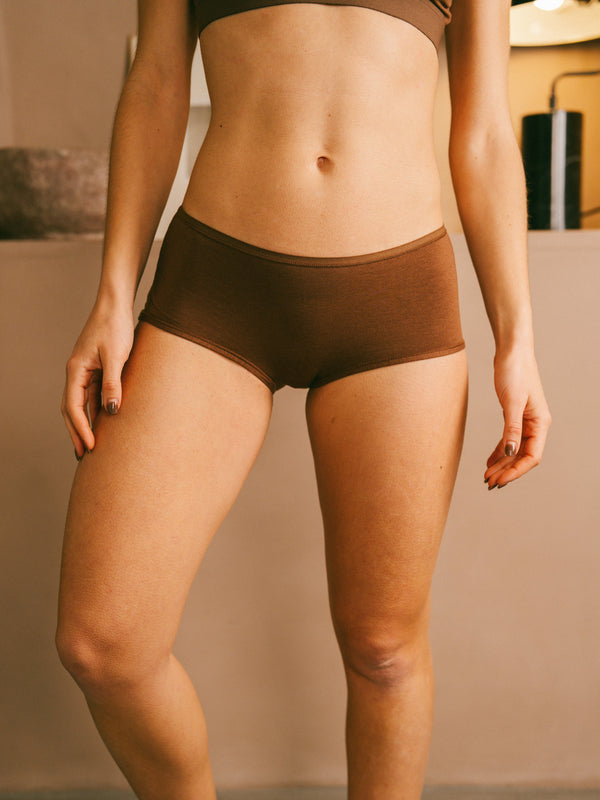 Pétrone shorty hipster  chocolat femme