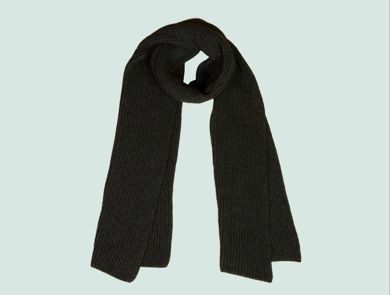 Pétrone écharpe homme posée gris anthracite chiné