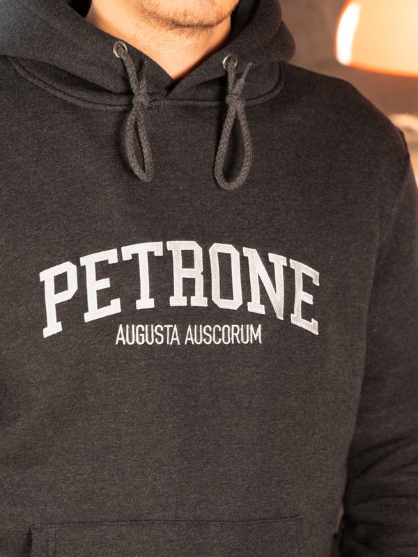 Pétrone sweat capuche hoodie homme Tencel coton bio gris anthracite chiné homme