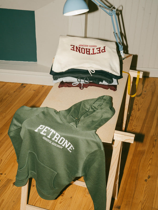 Pétrone sweat capuche hoodie homme Tencel coton bio vert kaki homme