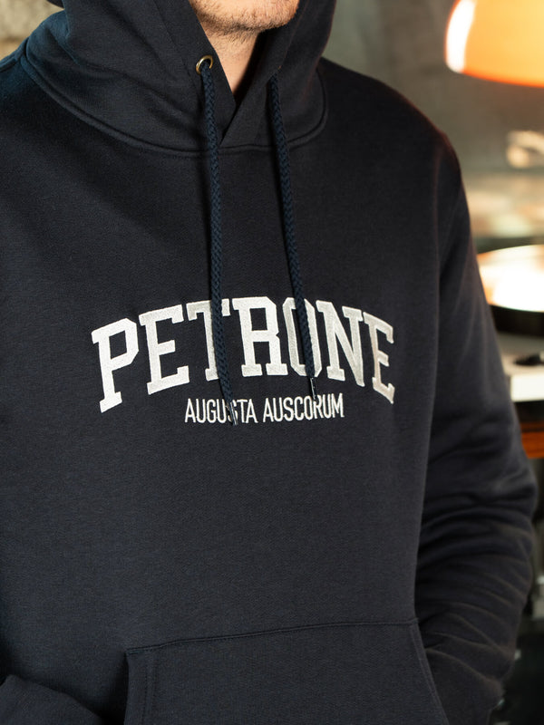 Pétrone sweat capuche hoodie homme Tencel coton bio bleu marine homme