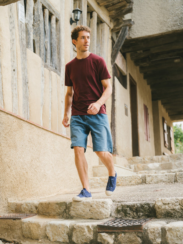 Pétrone T-shirt manches courtes coton pima micromodal bordeaux foncé homme