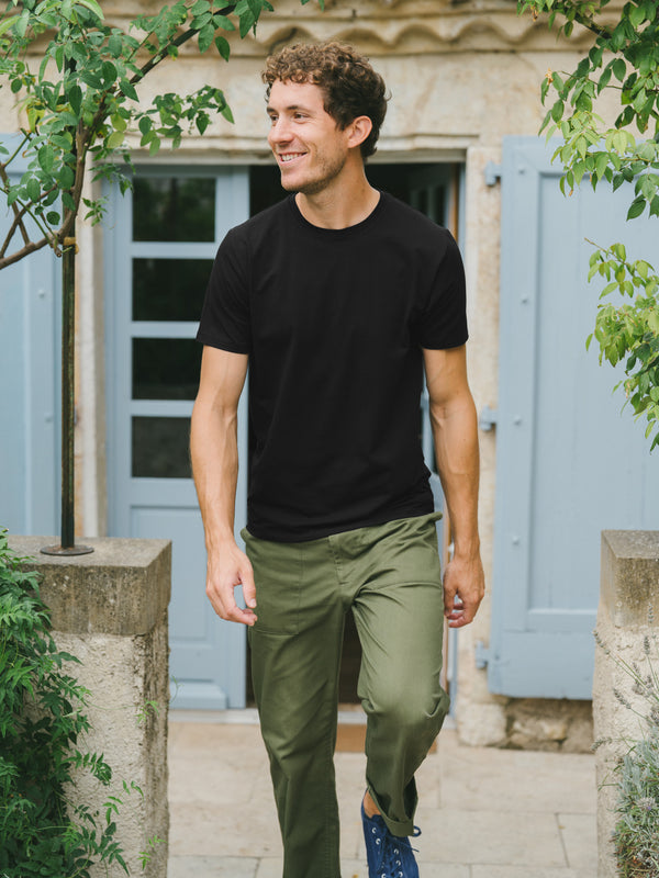 Pétrone T-shirt manches courtes coton pima micromodal noir homme