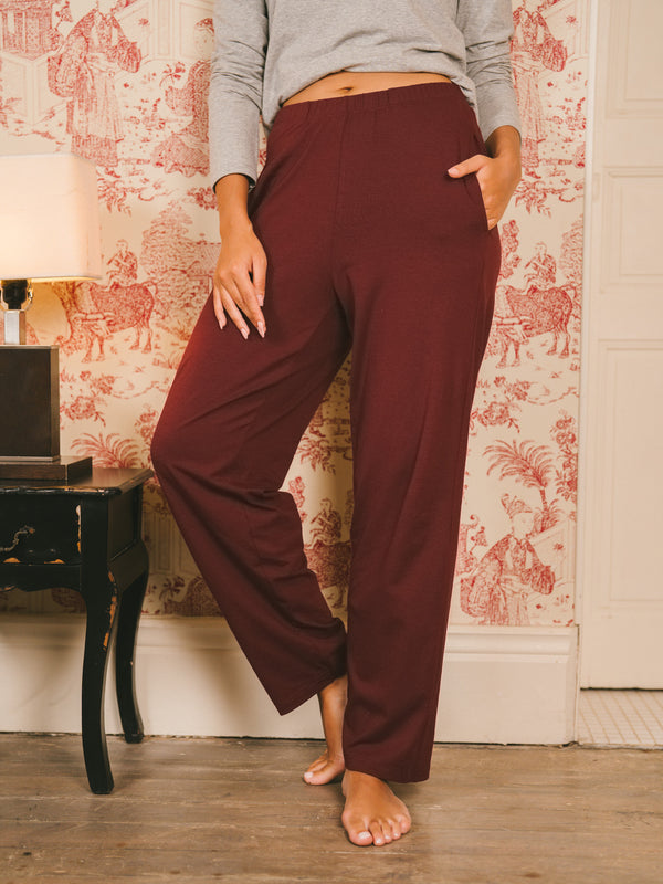 Ensemble de pyjama coton biologique tencel lyocell bleu marine femme