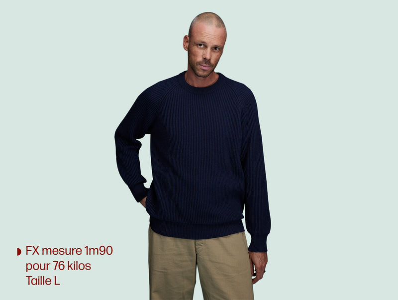 Pétrone Pull Réconfortant bleu marine homme