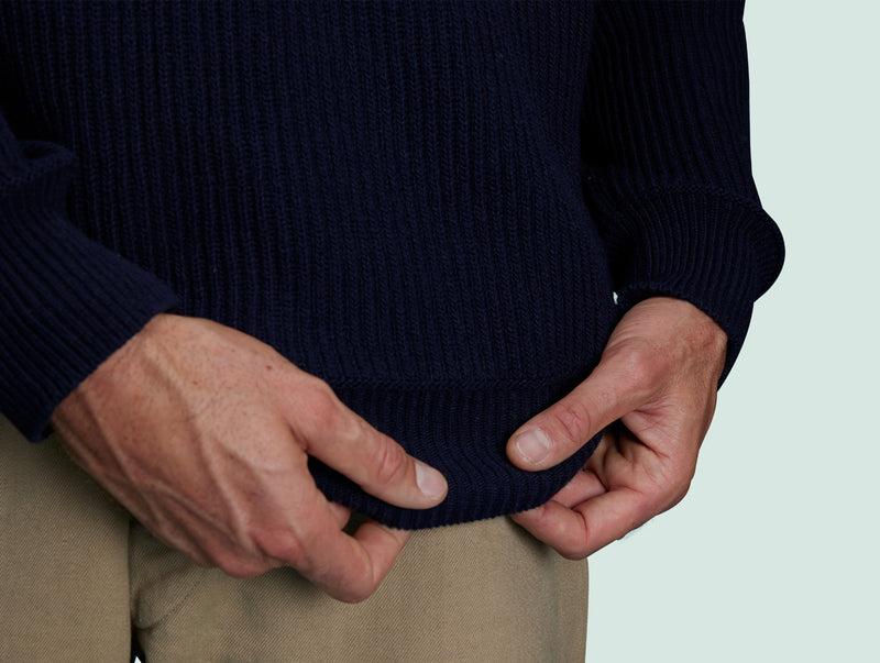 Pétrone Pull Réconfortant bleu marine homme maille