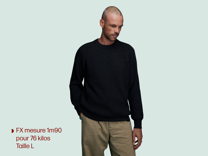 Pétrone Pull Réconfortant gris anthracite chiné homme
