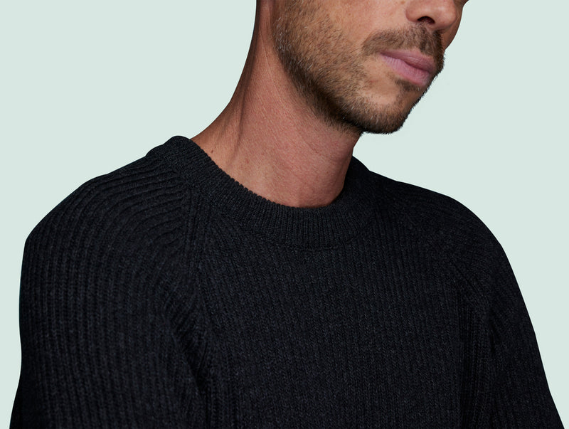Pétrone Pull Réconfortant gris anthracite chiné homme