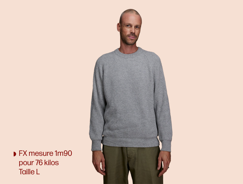 Pétrone Pull Réconfortant gris clair chiné homme