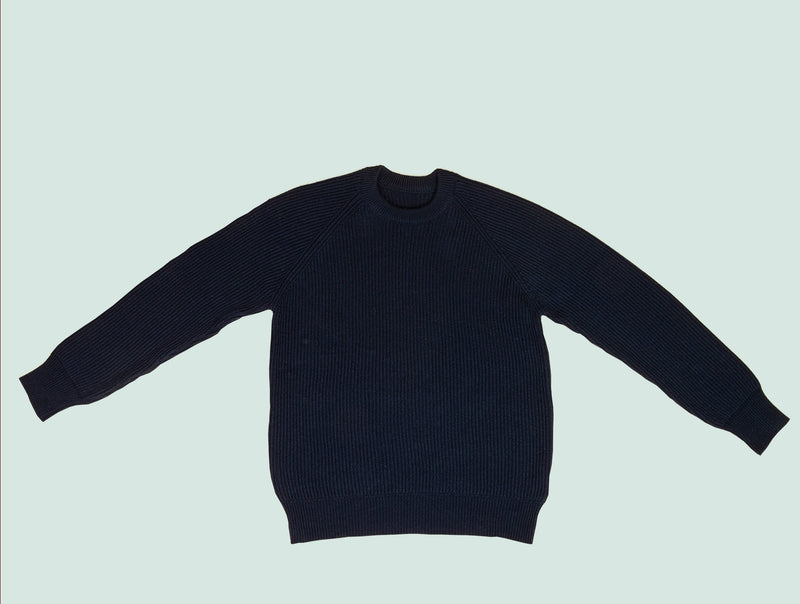 Pétrone Pull Réconfortant bleu marine homme face
