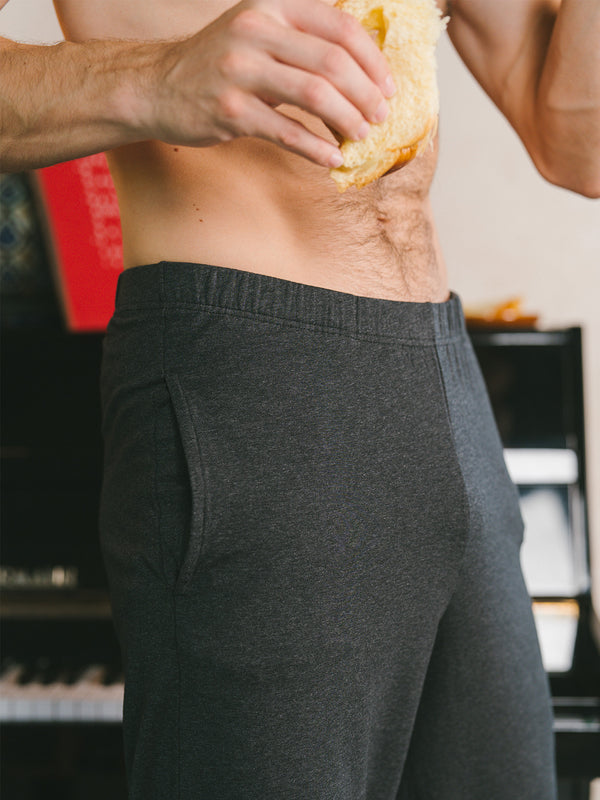 Pétrone pantalon de pyjama coton biologique tencel lyocell gris anthracite homme