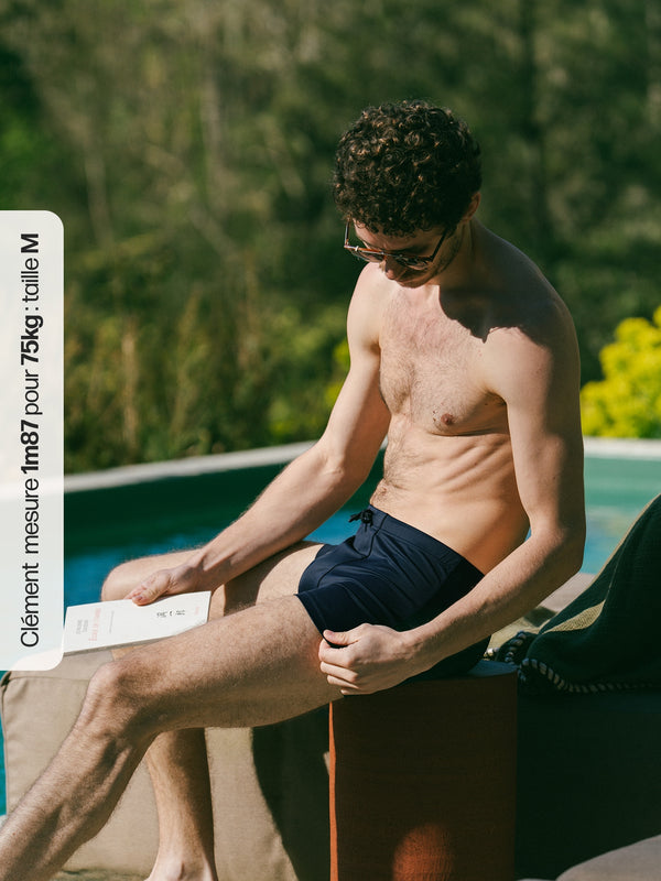 Pétrone shorty bain econyl bleu marine homme