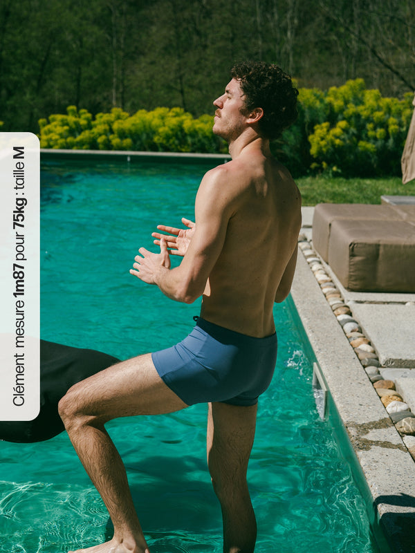 Pétrone shorty bain econyl bleu céruléen homme