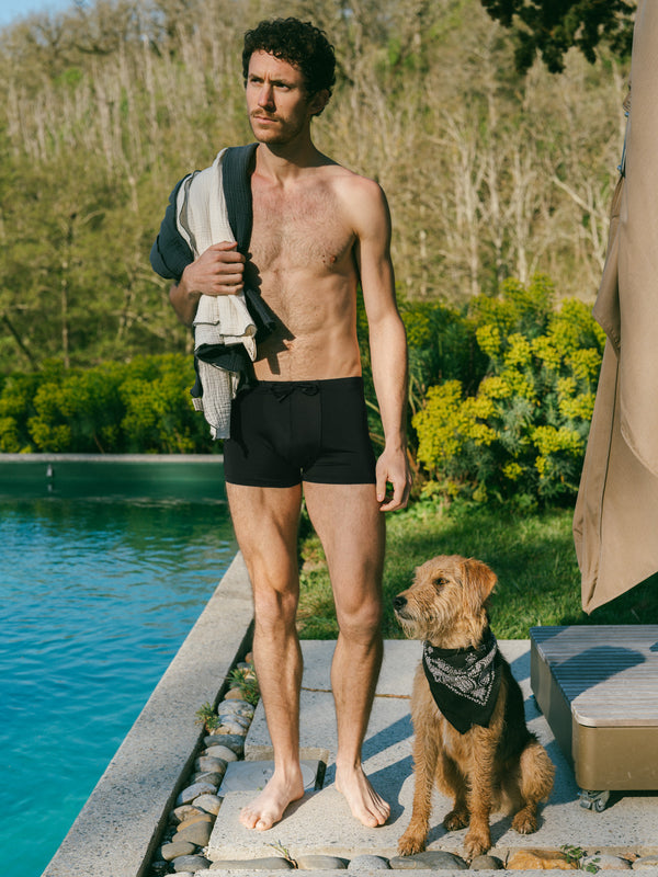 Pétrone shorty bain econyl noir homme