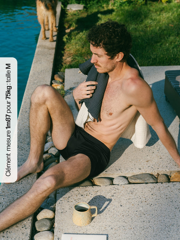 Pétrone shorty bain econyl noir homme