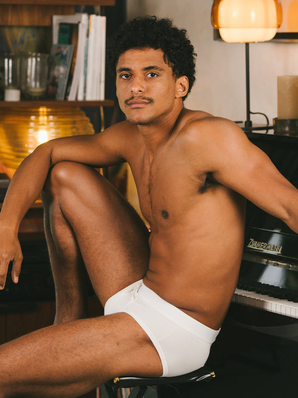 Pétrone slip coton biologique Tencel blanc crème homme