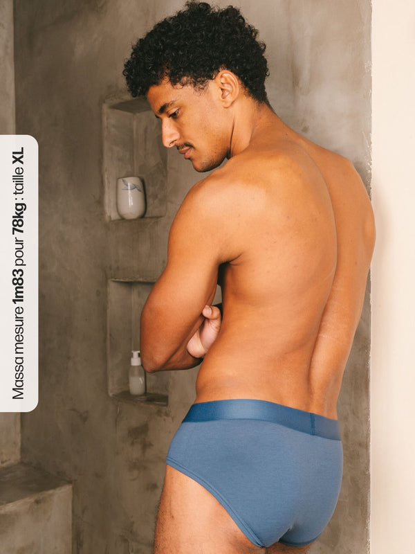 Pétrone slip coton biologique Tencel bleu céruléen homme